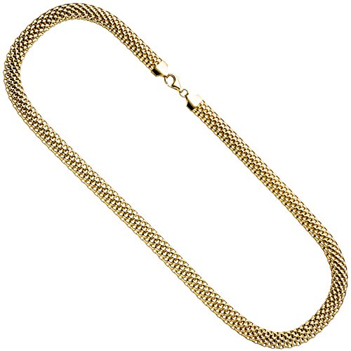 Jobo Damen Collier Statement Halskette 925 Sterling Silber gold vergoldet 45 cm Kette