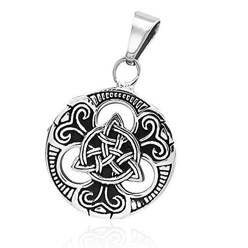 Anhänger Keltischer Knoten Triquetra Edelstahl Halskette Lederkette Herren Damen Dreiecksknoten Celtic nur-anhänger