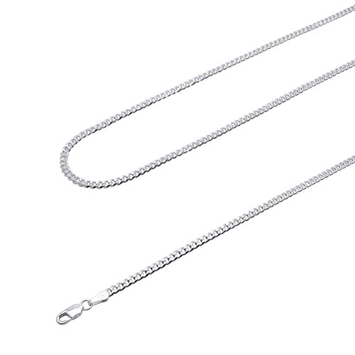 SoulCats echt 925 silber Panzerkette Silberkette sterling Halskette Königskette 3 4 7 9, Größe: 2 mm;Länge: 45 cm