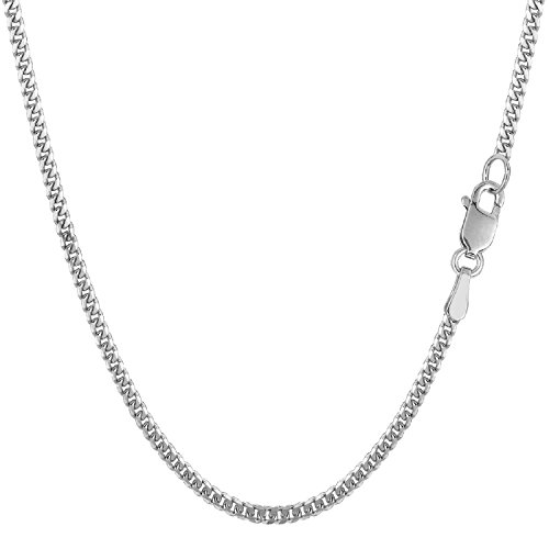 PRINS JEWELS 14 Karat 585 Gold Massive Panzerkette Weißgold Kette - 2 mm Breit - Unisex (50)