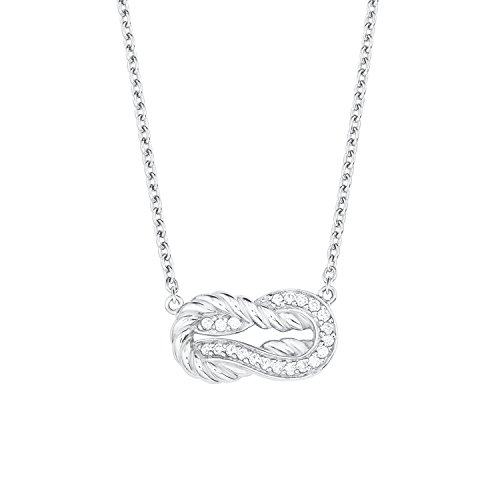 s.Oliver Damen-Kette mit Anhänger Infinity 925 Silber rhodiniert Zirkonia weiß 45 cm - 567084