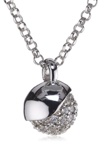 Esprit Damen-Kette expression pearl 925 Sterlingsilber 47 Zirkonia farblos 42-45cm ESNL92054A420