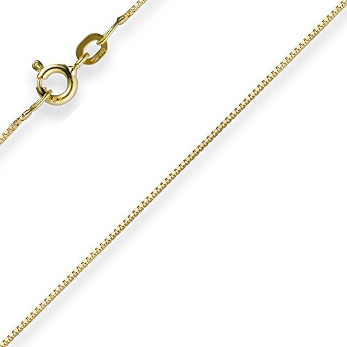 0,7mm feine Venezianerkette Echt Gold 585 Gelbgold Kette Halskette 42cm Damen