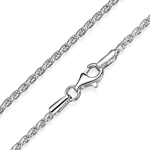 MATERIA 2mm Kordelkette Silber 925 gewalzt - Damen Halskette Silber 8,8g in 40 45 50 60 70 cm mit Schmuckbox #K42, Länge Halskette:40 cm