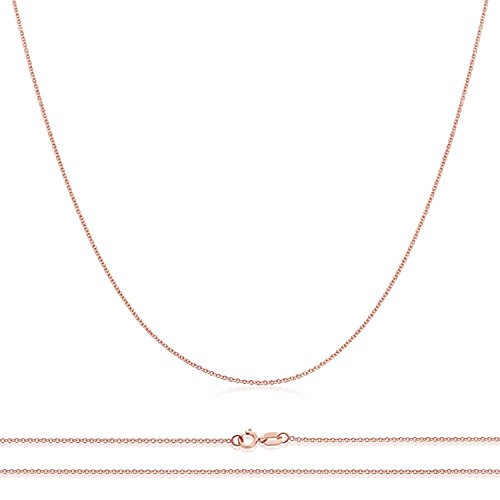 PRINS JEWELS 14 Karat / 585 Gold Feine Rund Ankerkette Breite 0.8 mm Rosegold Kette - Länge wählbar (60)
