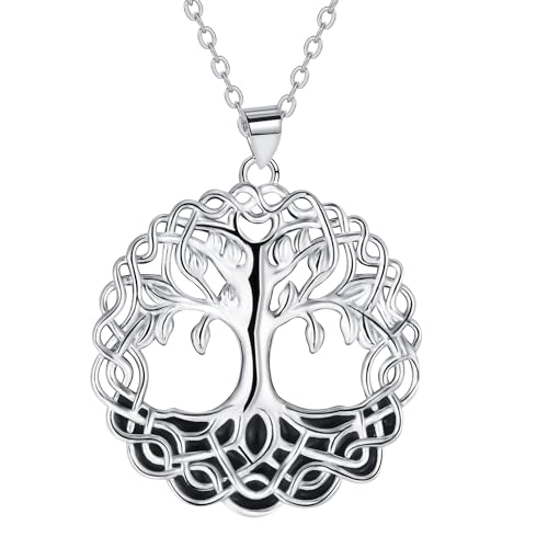 Micory Lebensbaum Damen Halskette 925 Sterling Silber Baum des Lebens Anhänger Kette Schmuck Geschenk für Mädchen Frau Mutter Tochter
