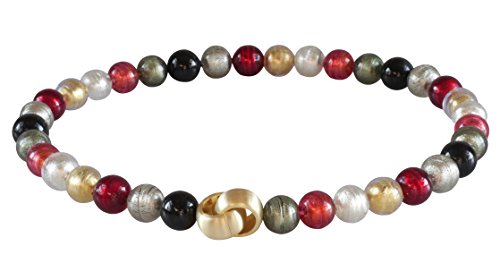 Murano-Kette Collier Perlen Handarbeit echtes Murano-Glas hochwertige Klapp-Schließe Sterling-Silber gold-plattiert 585 Goldschmiede-Arbeit