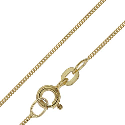 trendor Halskette für Anhänger 585 Gold Flachpanzer-Kette Breite 0,8 mm eleganter Halsschmuck aus Echtgold für Damen, wunderschöne Geschenkidee, 39590-40 40 cm
