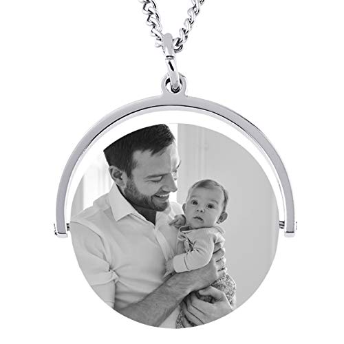 Damen Anhänger mit Foto Gravur Kettenanhänger Kette mit Bild Gravur - inkl. Fotogravur Bildgravur - Edelstahl AH440bi-3 - mit AMAZON KONFIGURATOR direkt online gestalten !