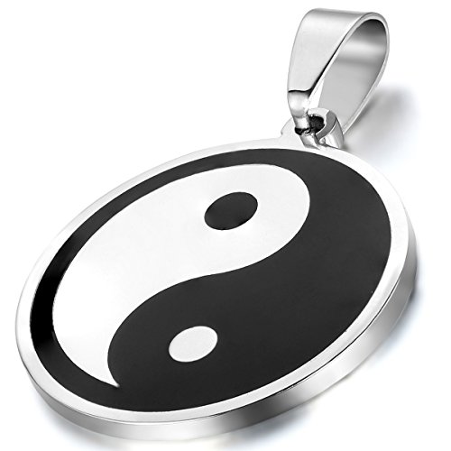 OIDEA Herren Halskette Yin Yang: Vintage Taichi Anhänger mit Kette aus Edelstahl acht Trigramme Unisex Schmuck Geschenk für Männer Frauen