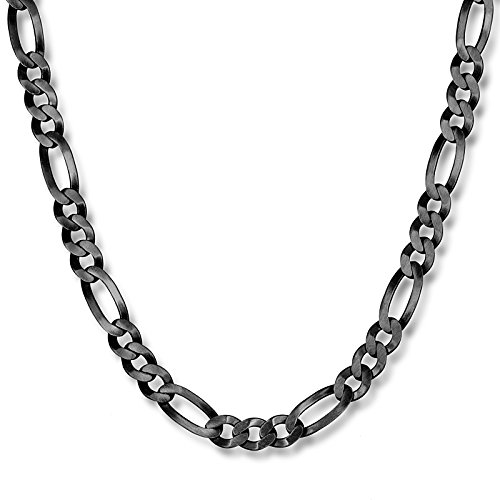 Sterll Herren Hals-Silberkette echt Silber 925 50cm ohne Anhänger schwarz oxidiert Eco-Verpackung Kleine Geschenke