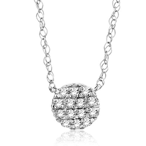 Orovi Kette - Halskette Damen Kette Weißgold 18 Karat / 750 Gold Diamant Brillianten 0,06 ct 45 cm