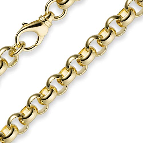 8mm Kette Collier Erbskette aus 585 Gold Gelbgold 45cm, Goldkette