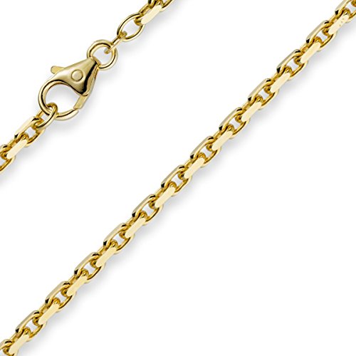3mm Kette Collier Ankerkette aus 585 Gold Gelbgold 45cm Goldkette