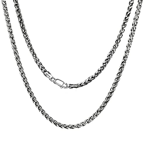 Beydodo Silber Kette Herren 925, 2MM Weizenkette mit Collierverschluss Halskette 60CM ohne Anhänger Silber Partnerkette für Männer Jugend