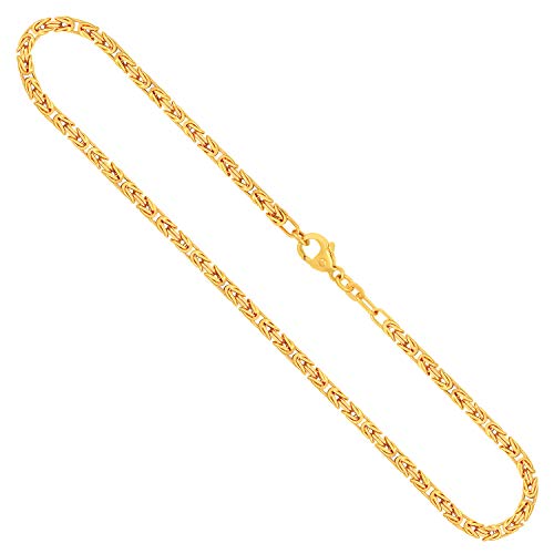 EDELIND Königskette Gold - Echtgold 585 | Kette 2,8 mm mit Stempel | Halskette aus Deutschland | Herren Goldkette mit Karabinerverschluss, Länge 60 cm, Gewicht ca, 34 g,