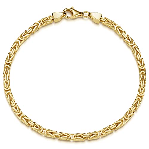 Materia Königskette Gold Herren Armband - 925 Sterling Silber 3mm breit SA-152-18cm