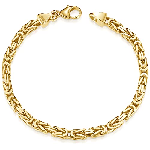 Materia Massives Armband Herren - 22cm Königskette Gold vergoldet 5mm breit SA-145-22cm