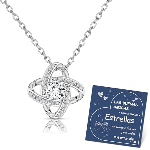 CheersLife Kette Für Freundin Beste Freundin Geschenke Freundschafts Silberplatte Kette Damen Silber 925 Kette Geschenke Für Freundin Mädchen Geschenk Für Beste Freundin Connie Meine Freundin BffES
