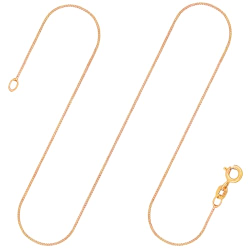 EDELIND Feine Panzerkette Gold 1,1 mm | 14 Karat | Länge 50 cm | Damen Goldkette Herren 585 Echtgold | Kette Damen aus Gelbgold ohne Anhänger | Halskette Damen Mädchen Gold Schmuck Geschenk Box