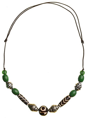 BUDDHAFIGUREN/Billy Held Tibeter Halskette grün 1 - Ethno-Schmuck - Kette