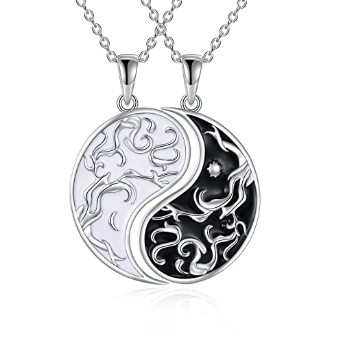 YFN Yin Yang Halskette für Frauen Sterling Silber Baum des Lebens Schmuck Paar Geschenke