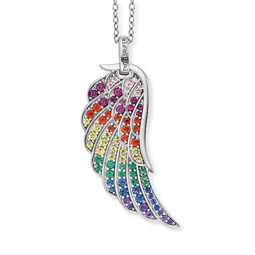 Engelsrufer 925 Silber Damen-Kette mit Flügel mit multicolor Zirkonia, ERN-WING-ZIM