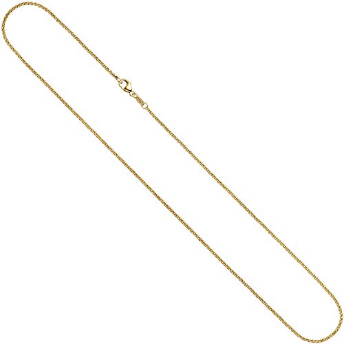 1,5mm Erbskette Kette Collier 585 Gold Gelbgold Goldkette 42cm Unisex
