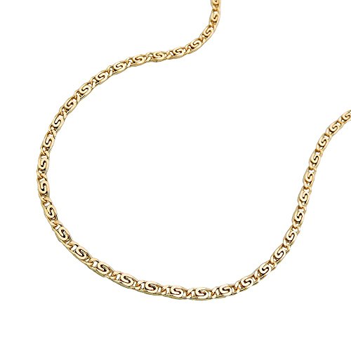 1,2mm S-Panzer Kette Halskette Collier aus 585 Gold Gelbgold 42cm Goldkette