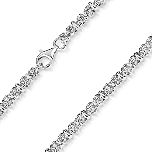 MATERIA Damen Halskette 50cm Königskette Silber 925-5mm Silberkette Kette Collier rhodiniert in Etui K77-50 cm