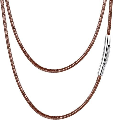 FaithHeart 3mm 60cm lederband kette braune Lederhalskette wasserdichte Lederkette an Geburstag