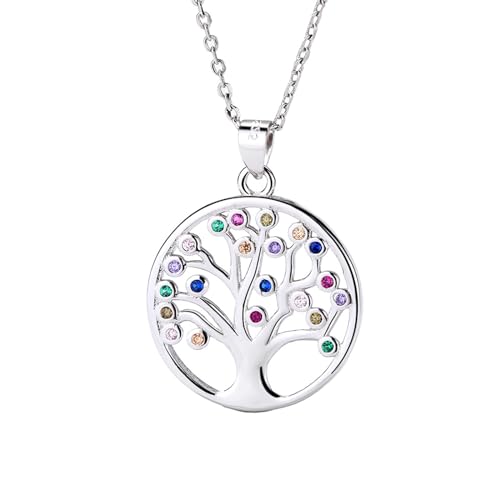 Lebensbaum Anhänger, Lebensbaum Kette, Damen Halskette Baum Des Lebens, 925 Sterling Silber Lebensbaum Kette, Baum des Lebens Kette, Baum des Lebens Halskette, mit Geschenkbox, Schmuck für Frauen