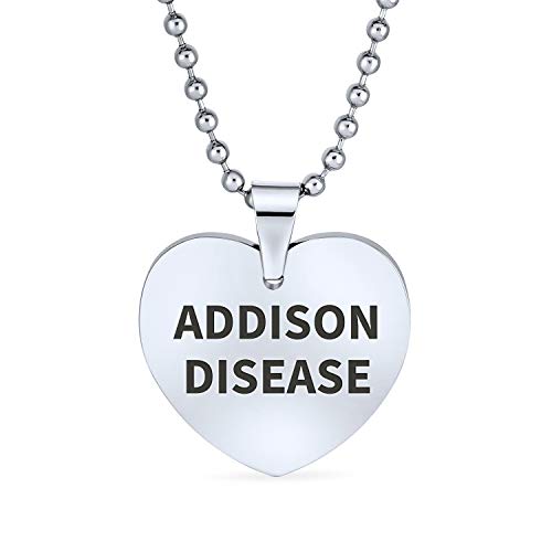 Bling Jewelry Addison Dimeerse Medical Alert Id Dog Heart Shape Tag Anhänger Halskette Für Frauen Edelstahl Brauch Gravur