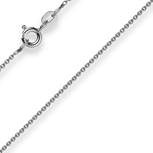 1,1mm Rund-Ankerkette 585 Gold Weißgold Kette Collier Halskette, 42cm