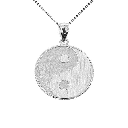 925 Sterling Silber Yin und Yang taoistische Zeichen-Charme-Anhänger Halskette (Kommt mit Eine 45 cm Kette)