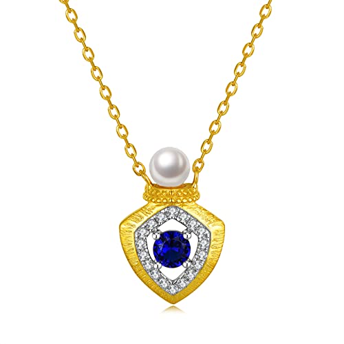 PHNIBIRD Kette Damen Silber 925 Parfümflaschen-Anhänger-Halskette mit farbigen Edelsteinen und Perlen Silberkette
