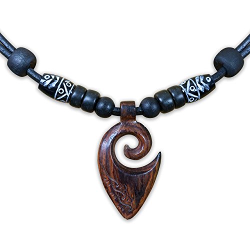 HANA LIMA Lederhalskette Halskette Freundschaftskette verstellbar Koru Maori Surferkette Lederkette