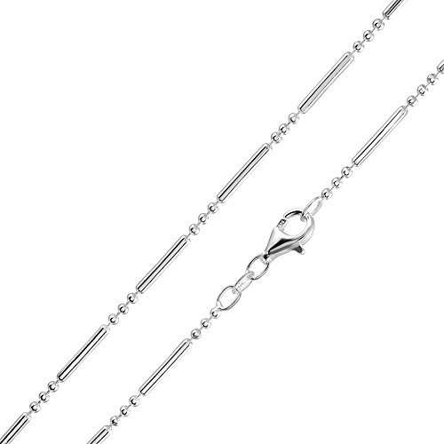 MATERIA 925 Silber Kugelkette lang 6,2g - 2mm Damen Halskette Collier in 40 45 50 60 70 cm + Box #K38, Länge Halskette:45 cm