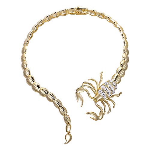 EVER FAITH Damen Vintage Style Skorpion Bib Choker Chunky Statement Kragen Halskette Goldene Farbe Gold-Ton