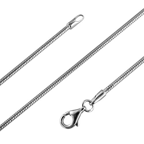 Avesano Schlangenkette 925 Silber Damen (Breite 1,2 mm) Halskette Silberkette ohne Anhänger (Länge 70 cm) 101022-070