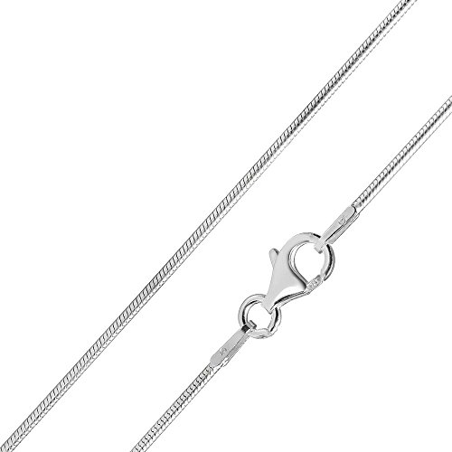 MATERIA Damen Schlangenkette Silber 925 rhodiniert 1,7mm Damen Halskette Silber 40-60cm #K23, Größe:60cm