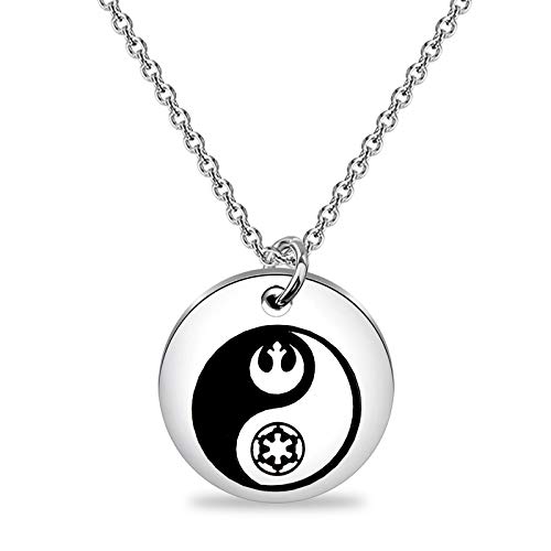 MYSOMY War Rebel Alliance Galactic Empire Yin Yang Necklace Wars Inspired Gift for Wars Fans Girls Women Geek Gift for Her