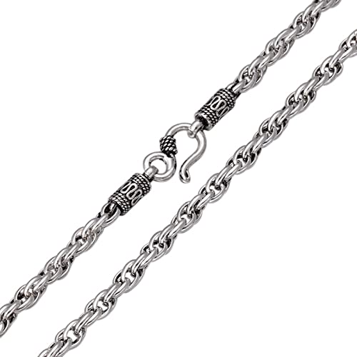 Beydodo Halskette Herren Silber 925, 4MM Weizenkette mit Hakenverschluss Silber Kette 45CM ohne Anhänger Hip Hop Partnerkette für Männer Jugend