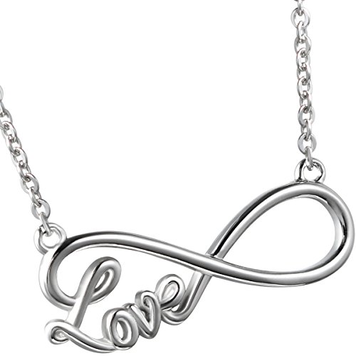 OIDEA Damen Halskette Infinity Anhänger: Elegant Kette mit unendlichkeitszeichen Love aus Edelstahl Geschenk für Frauen Mädchen