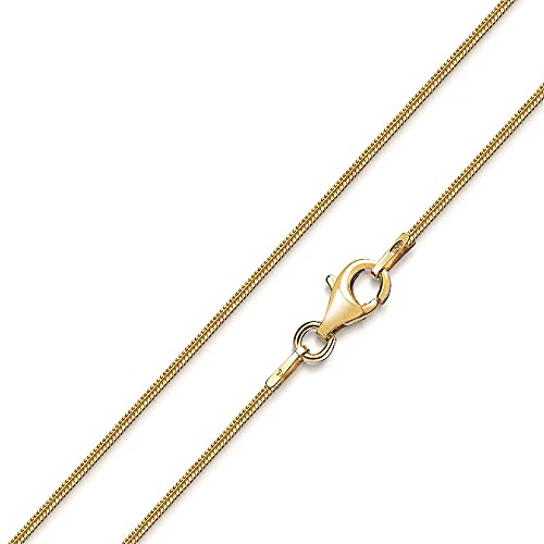 Materia Schlangenkette Silber 925 Gold - Damen Halskette 1mm vergoldet K126-70cm