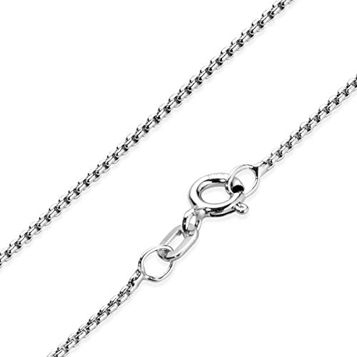 MATERIA Venezianerkette Silber 925 rhodiniert 45 cm - Damen Silberkette 1,2mm rund Halskette für Frauen in Etui K102-45