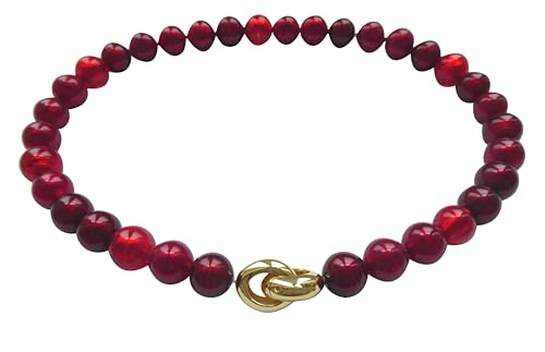 Murano-Kette Perlen Handarbeit echtes Murano-Glas Klapp-Schließe Sterling-Silber gold-plattiert 585 Goldschmiede-Arbeit Weihnachten Geschenk