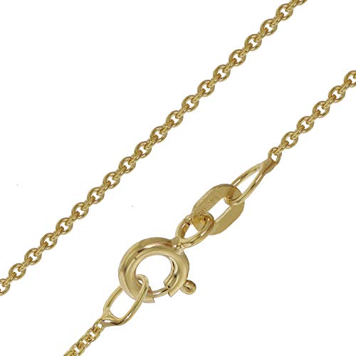 trendor Halskette für Anhänger Gold 585/ 14K Rundanker-Kette 1,1 mm eleganter Halsschmuck aus Echtgold für Damen, wunderschöne Geschenkidee, 39708-45 45 cm