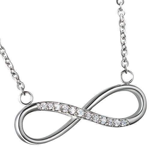 OIDEA Damen Halskette Infinity Edelstahl: Kette mit Unendlichkeitszeichen Anhänger Silber Elegant Geschenk für Frauen Mädchen Geburtstag Frauentag Muttertag