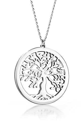 Lebensbaum Kette Silber - Halskette Damen Silber 925 Sterling - Silberkette Damen 925 mit Anhänger - Tree of Life Silber Kette by Lea Lårsson